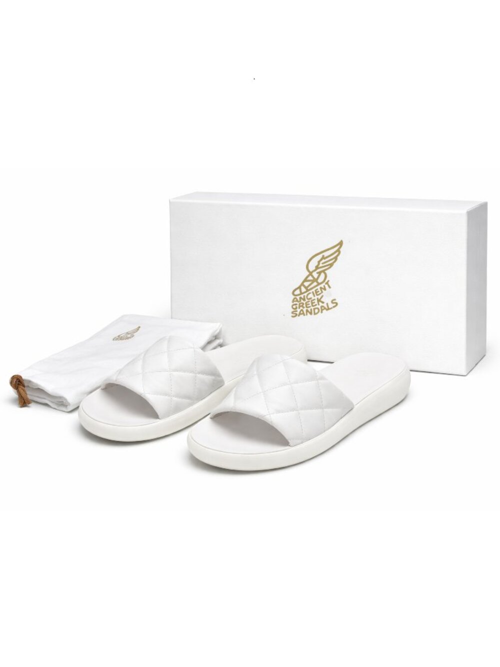 ANCIENT GREEK SANDALS Womens Synefoula Sandals - White - Size 40